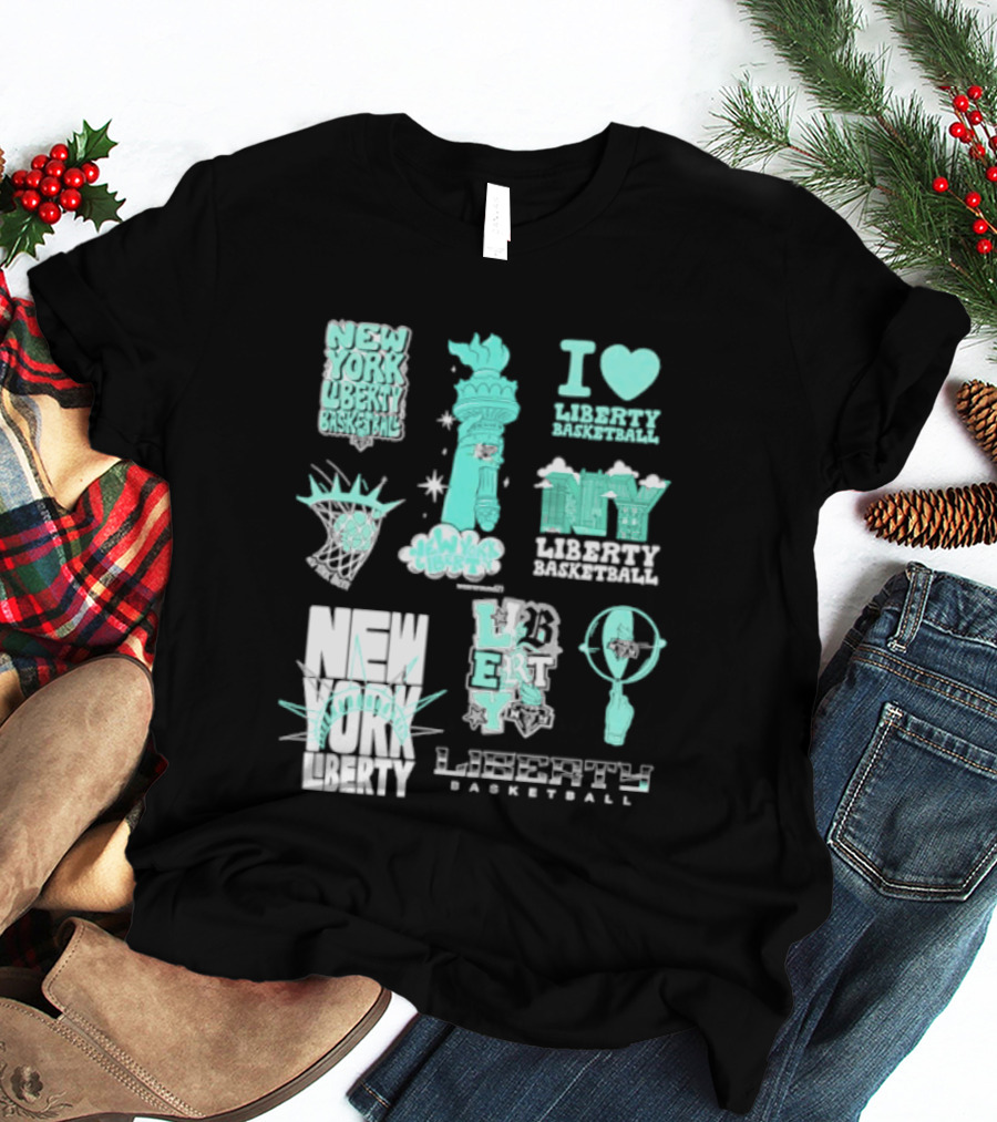 New York Liberty I Love Liberty Basketball Statue Of Liberty T-Shirt