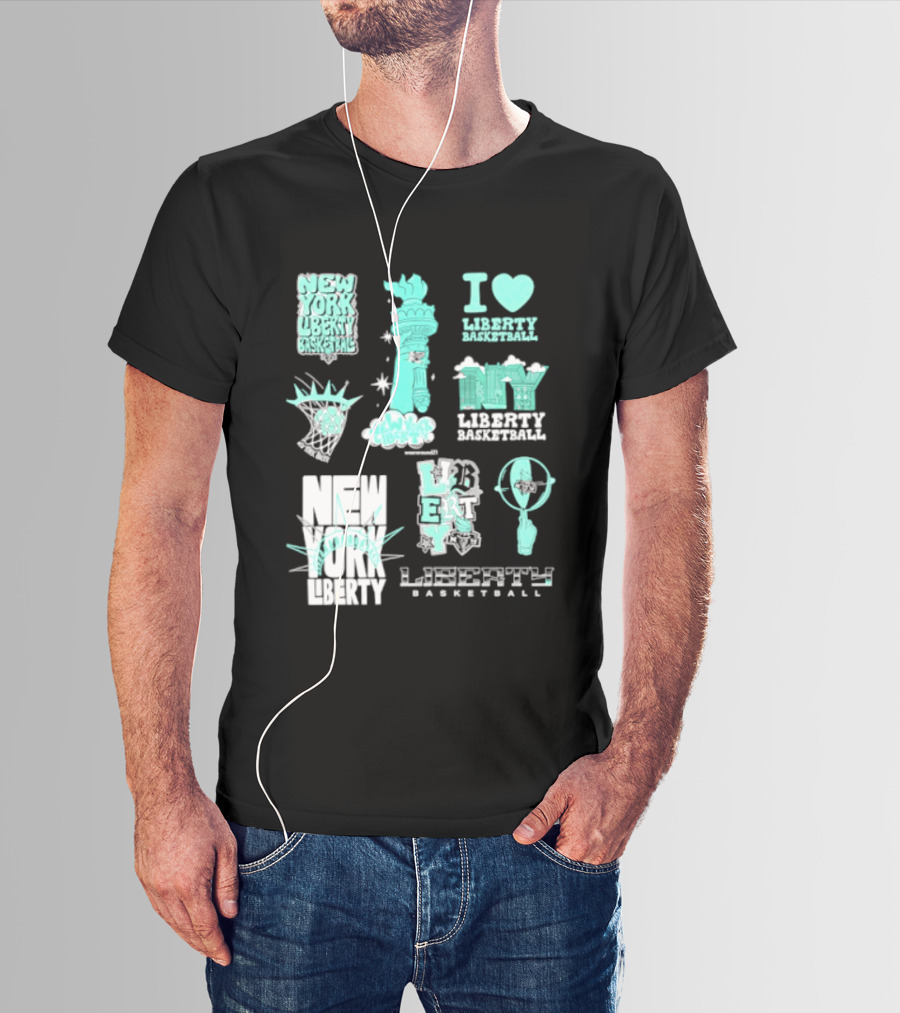 New York Liberty I Love Liberty Basketball Statue Of Liberty T-Shirt