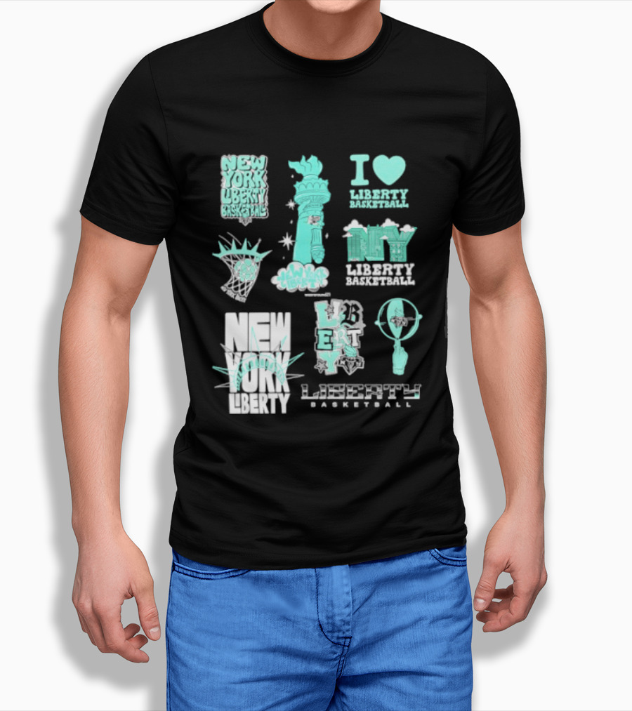 New York Liberty I Love Liberty Basketball Statue Of Liberty T-Shirt