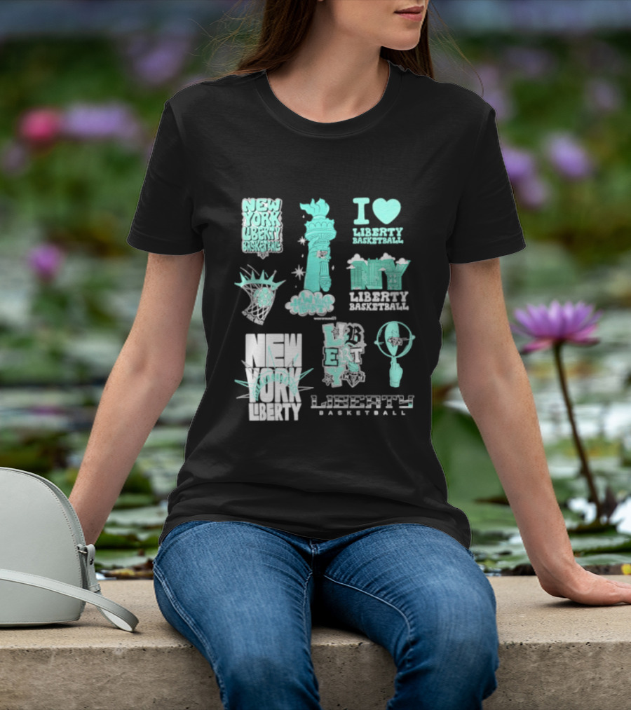 New York Liberty I Love Liberty Basketball Statue Of Liberty T-Shirt