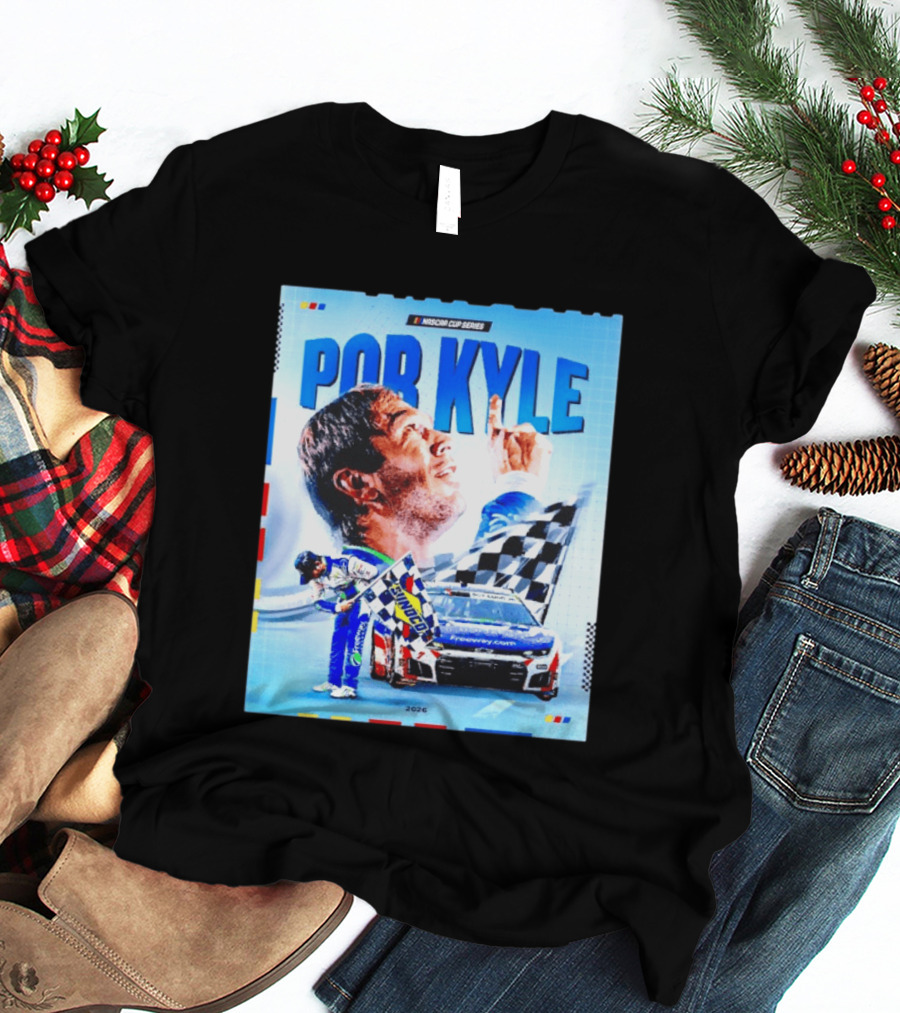 Nascar Cup Series Por Kyle 2026 Racing Celebration With Checkered Flag And Race Car T-Shirt