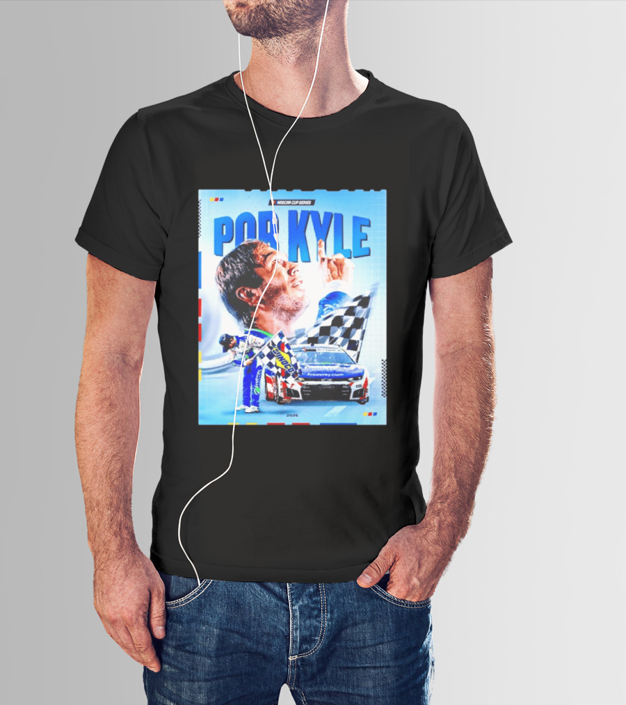 Nascar Cup Series Por Kyle 2026 Racing Celebration With Checkered Flag And Race Car T-Shirt