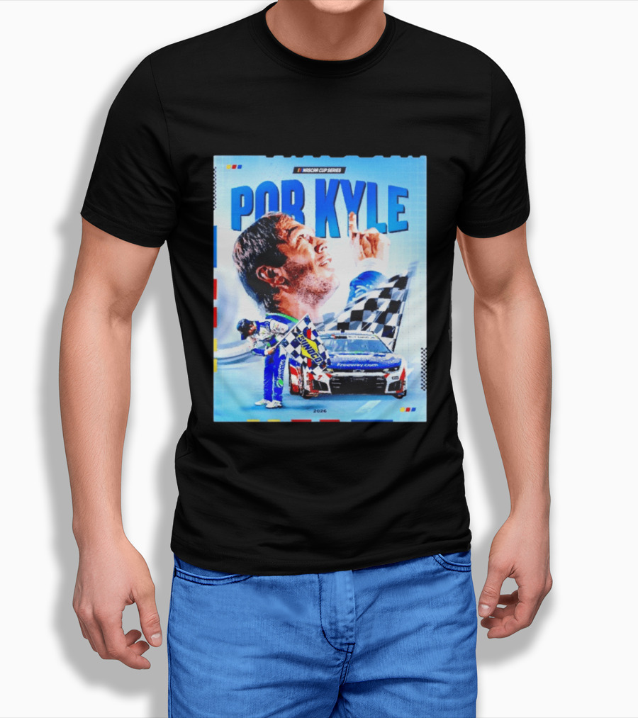 Nascar Cup Series Por Kyle 2026 Racing Celebration With Checkered Flag And Race Car T-Shirt