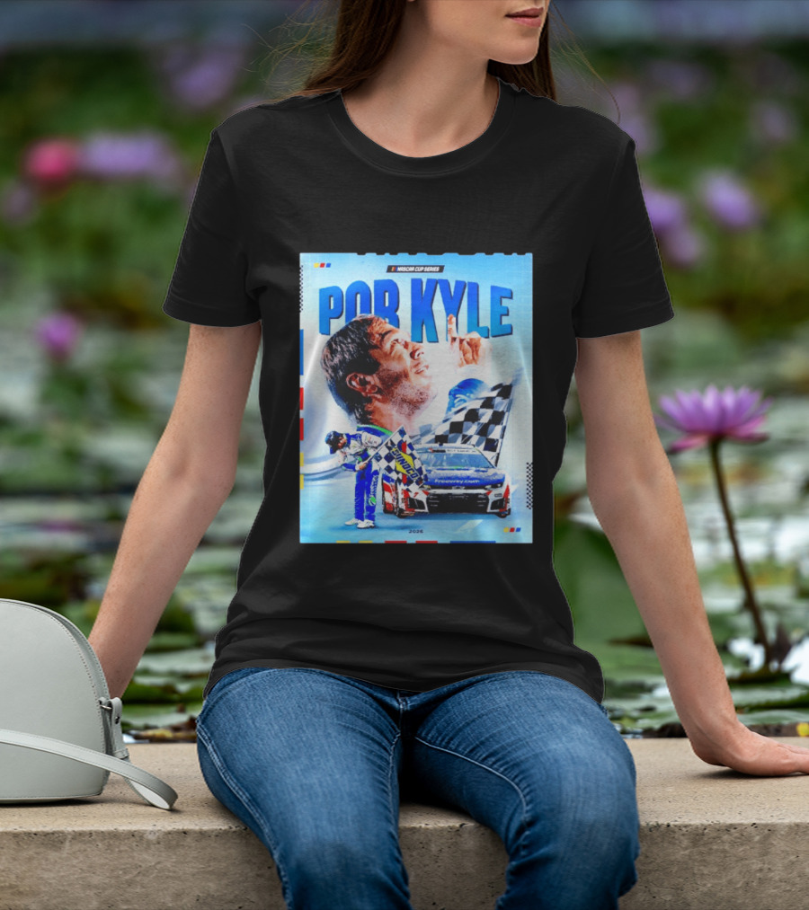 Nascar Cup Series Por Kyle 2026 Racing Celebration With Checkered Flag And Race Car T-Shirt