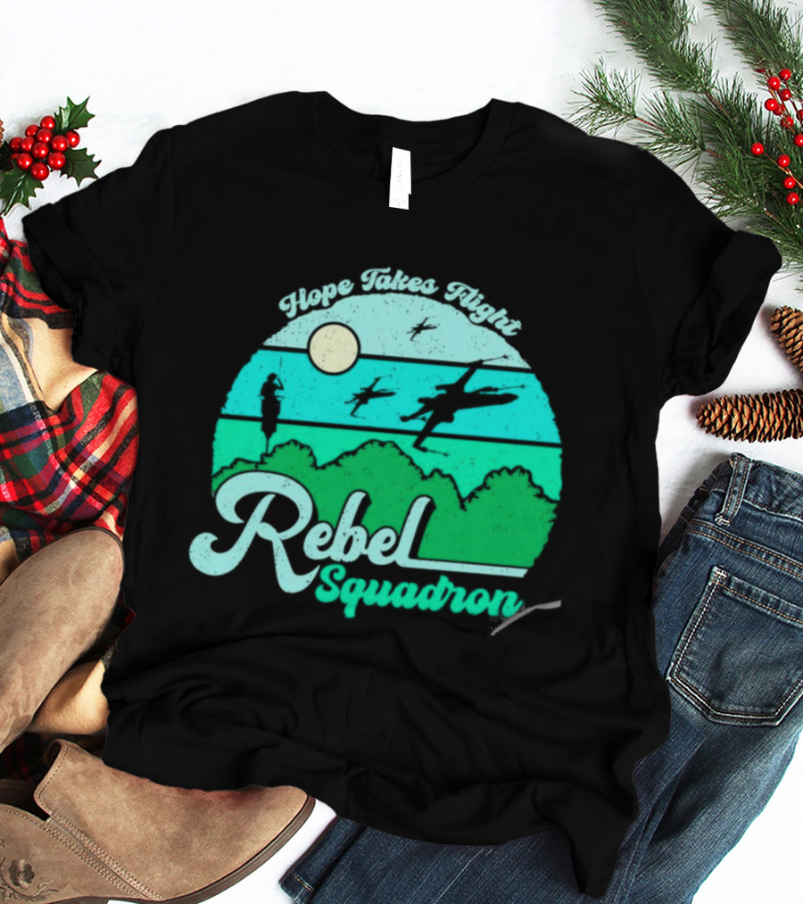 Rebel Squadron Hope Takes Flight Sunset Landscape T-Shirt