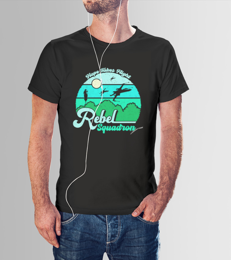 Rebel Squadron Hope Takes Flight Sunset Landscape T-Shirt