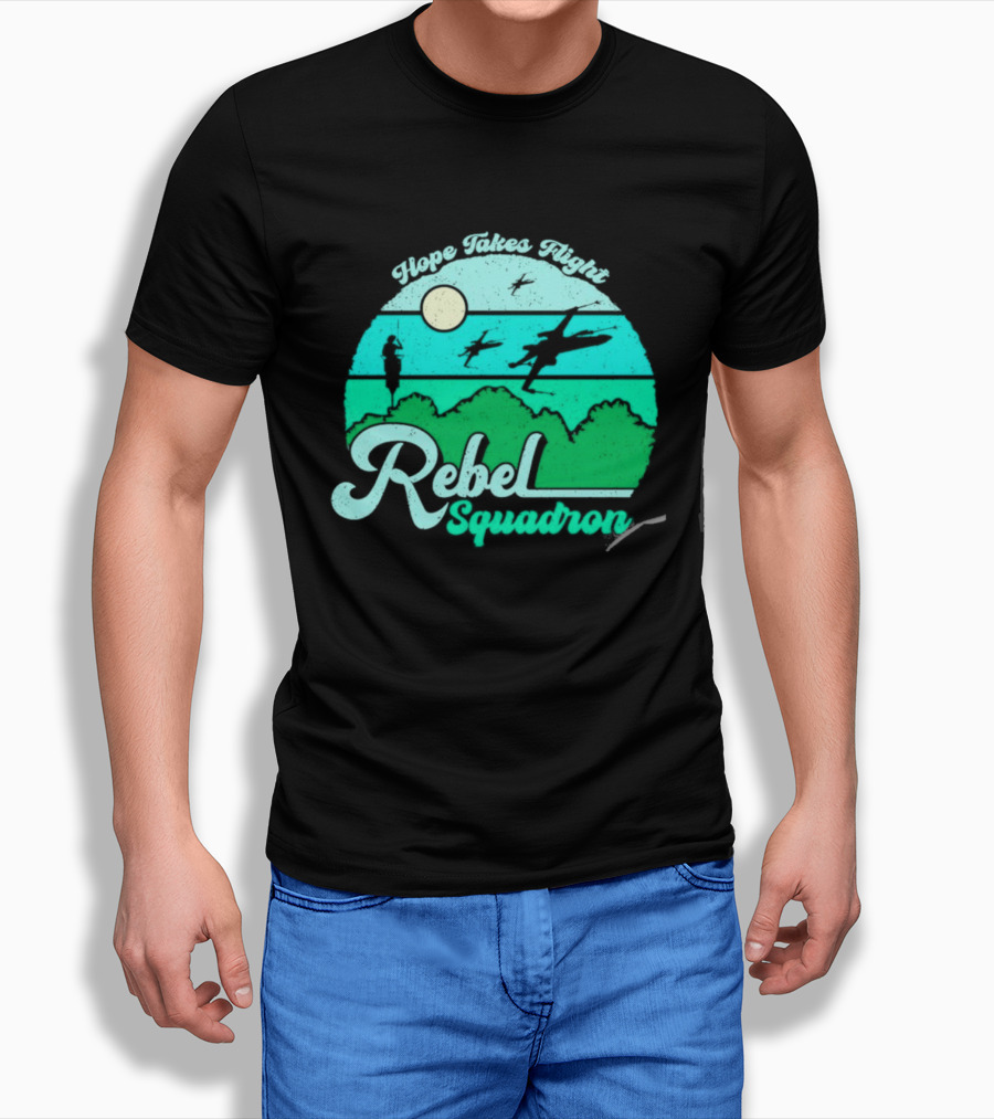 Rebel Squadron Hope Takes Flight Sunset Landscape T-Shirt