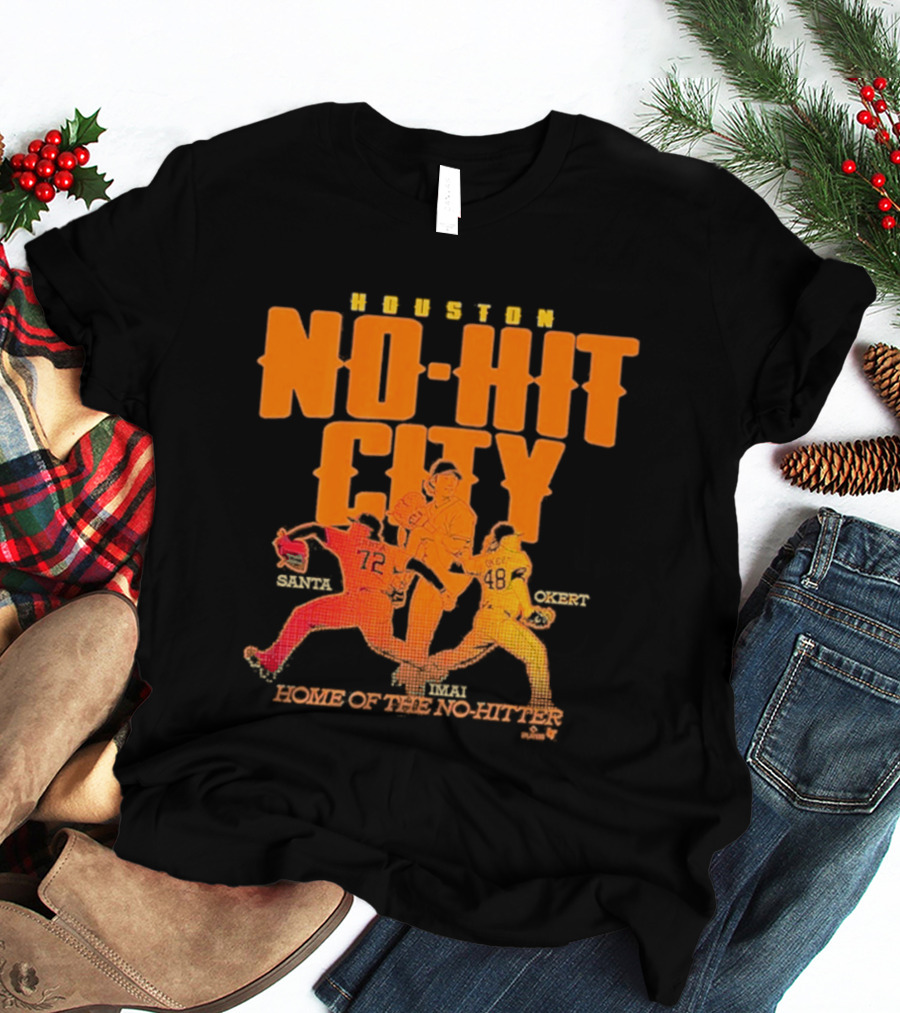 Houston No Hit City Home Of The No Hitter Tatsuya Imai Steven Okert Alimber Santa T-Shirt