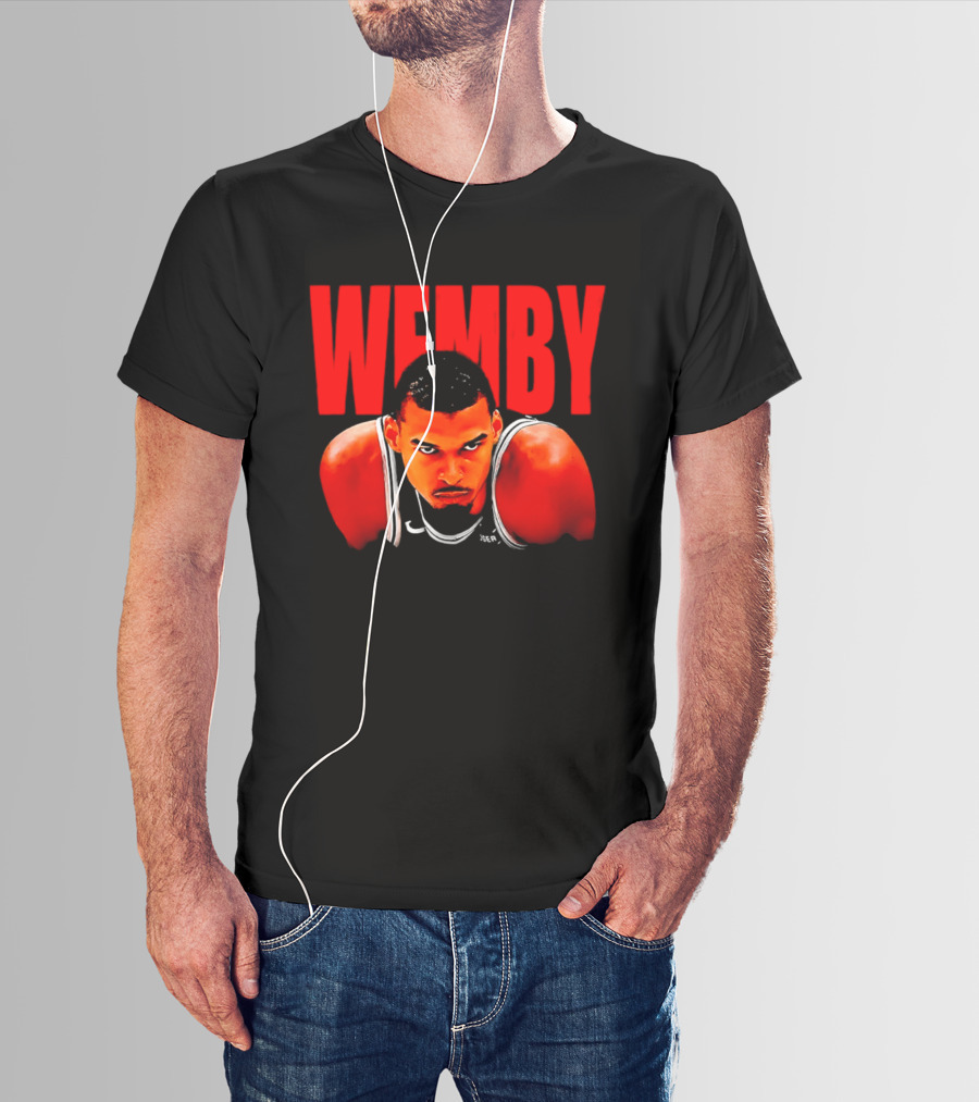 Wemby Victor Wembanyama San Antonio Spurs Bold Red Text Basketball T-Shirt