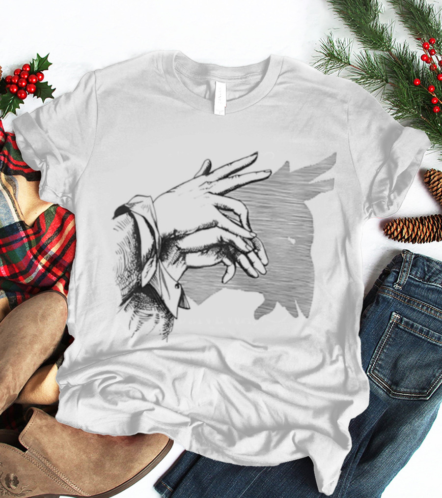 Goat Shadow Hand Puppet Optical Illusion T-Shirt