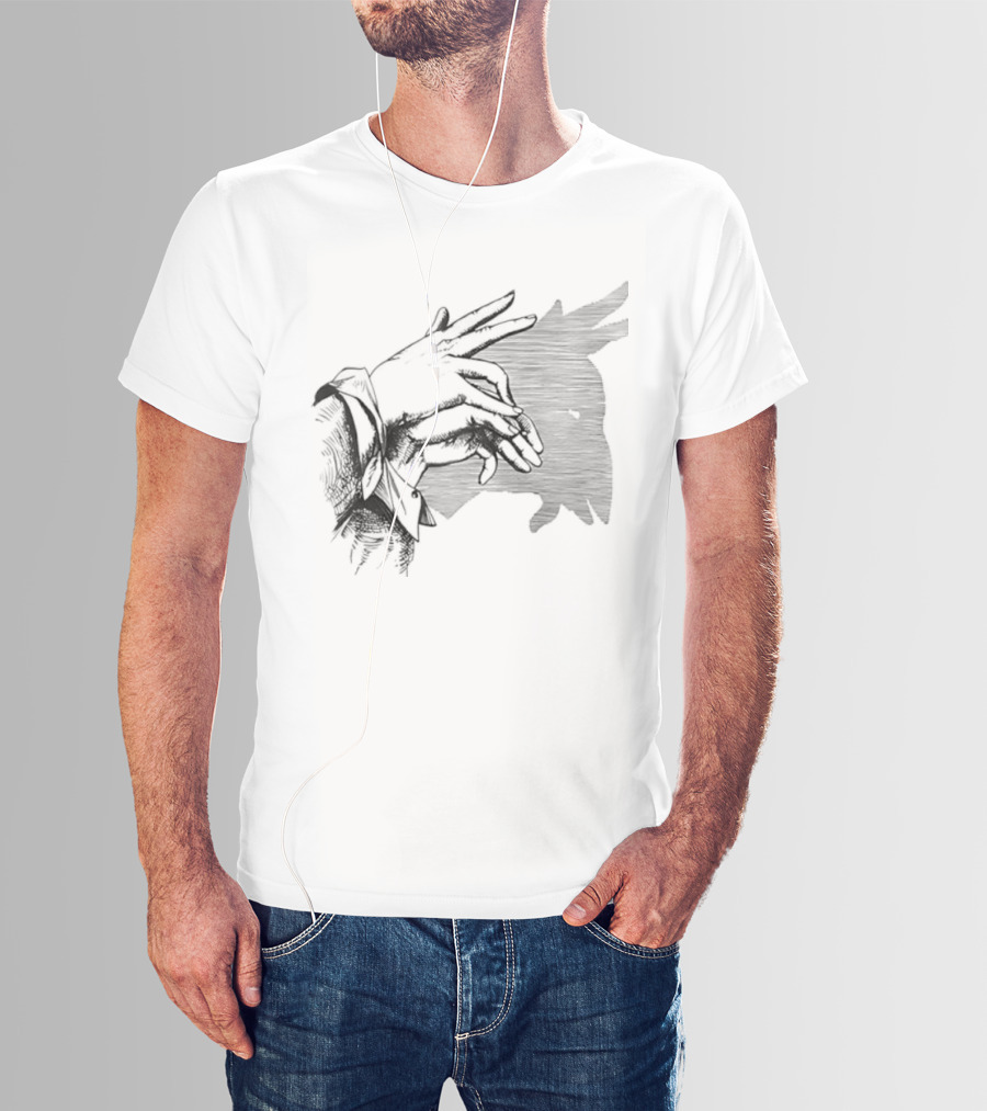 Goat Shadow Hand Puppet Optical Illusion T-Shirt