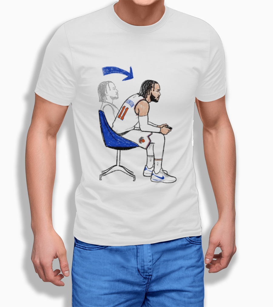 New York Knicks Jalen Brunson Gamer Posture Sketch NBA Player 11 Basketball T-Shirt