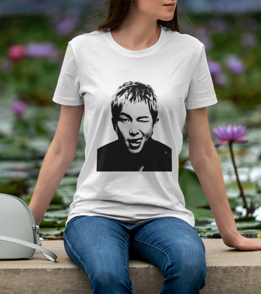Kim Namjoon BTS K Pop Music Star Halftone Monochrome T-Shirt