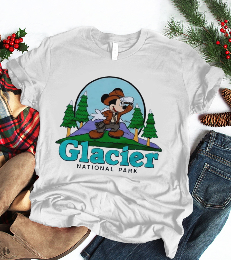 Mickey Mouse Explorer Glacier National Park Adventure T-Shirt
