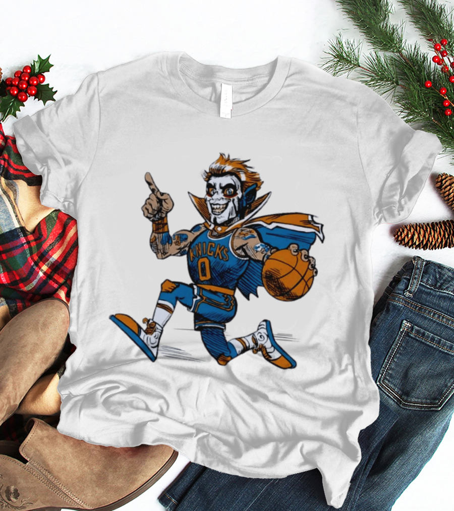 New York Knicks Dracula Vampire Basketball Comic T-Shirt