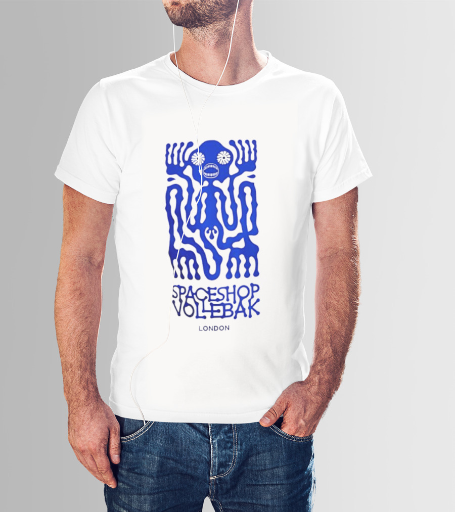 Spaceshop Vollebak London Psychedelic Blue Alien Figure T-Shirt