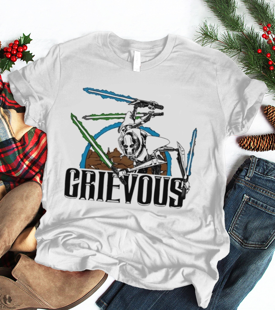 Star Wars General Grievous Iconic Lightsabers Battle Scene T-Shirt