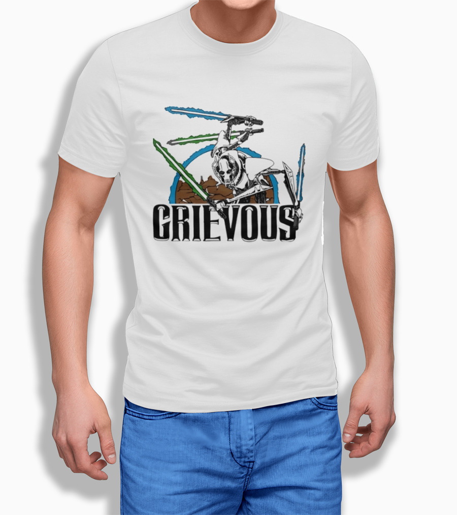Star Wars General Grievous Iconic Lightsabers Battle Scene T-Shirt