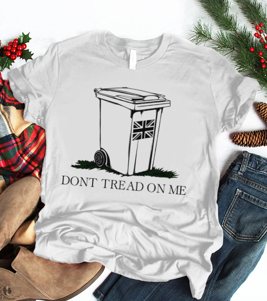 United Kingdom Flag Trash Can Don't Tread On Me T-Shirt