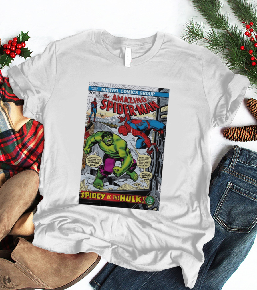 Marvel Comics Group The Amazing Spider Man 119 Spidey Vs The Hulk Comic Book Cover T-Shirt