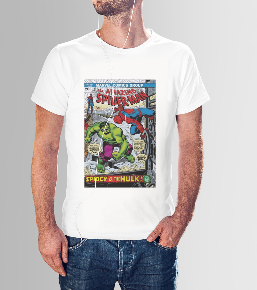 Marvel Comics Group The Amazing Spider Man 119 Spidey Vs The Hulk Comic Book Cover T-Shirt