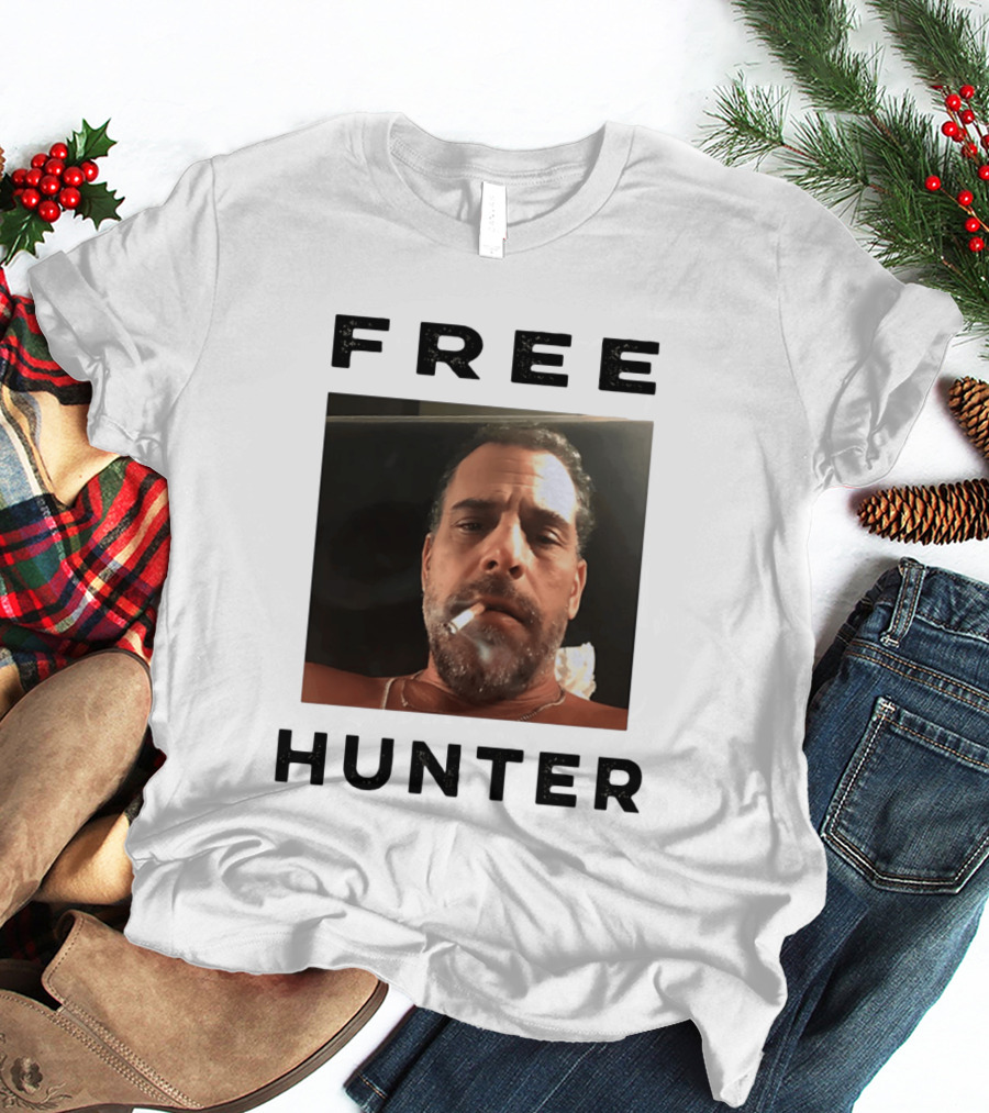 Hunter Biden Free Political Satire Shot Smoking T-Shirt
