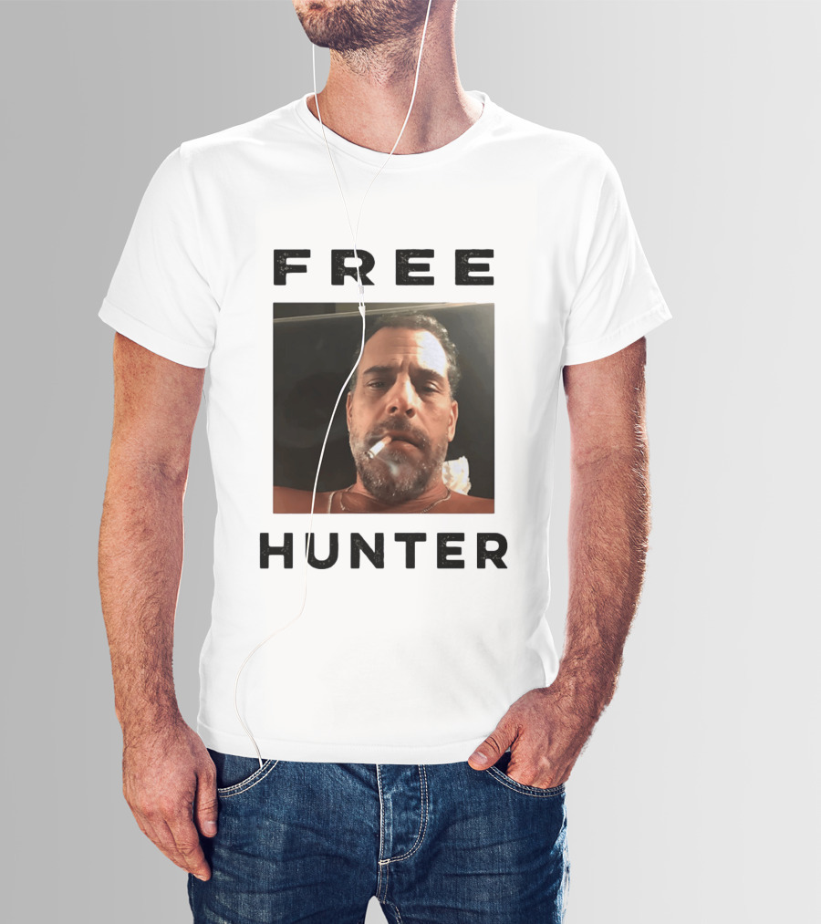 Hunter Biden Free Political Satire Shot Smoking T-Shirt