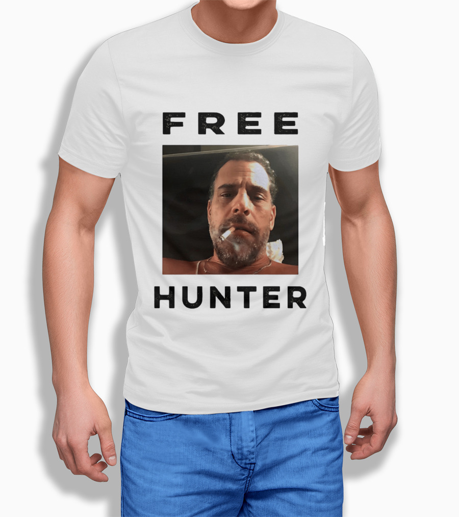 Hunter Biden Free Political Satire Shot Smoking T-Shirt