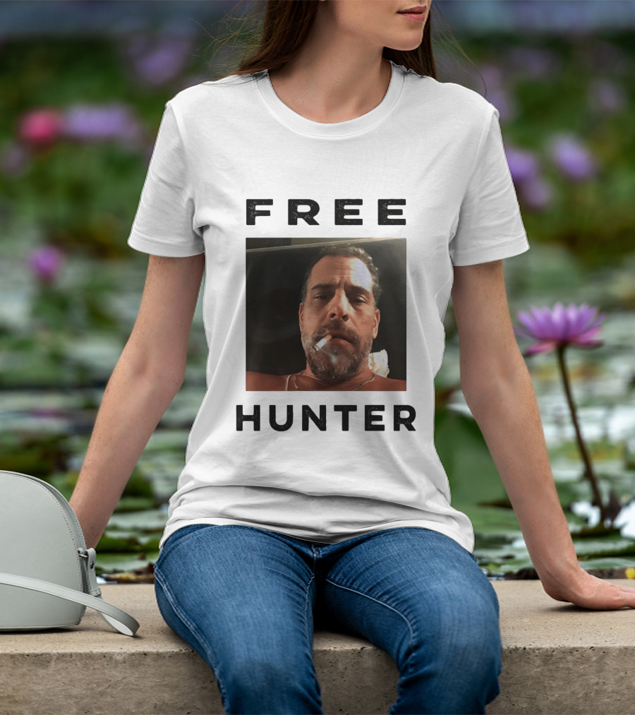 Hunter Biden Free Political Satire Shot Smoking T-Shirt