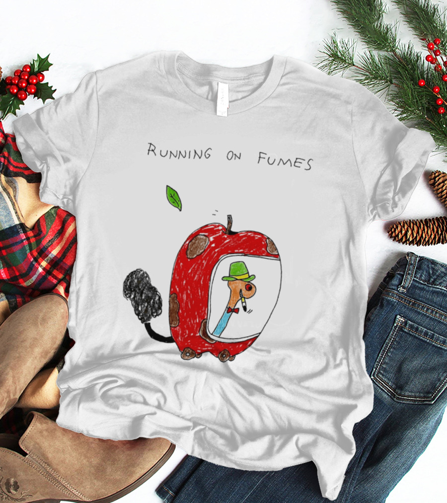 Running On Fumes Lowly Worm Apple Car T-Shirt