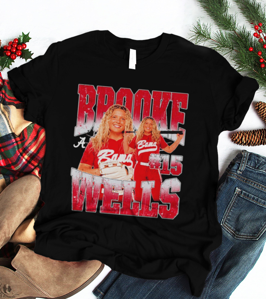 Brooke Wells Bama Softball #15 Player Collage Alabama T-Shirt