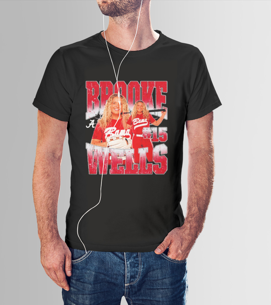 Brooke Wells Bama Softball #15 Player Collage Alabama T-Shirt