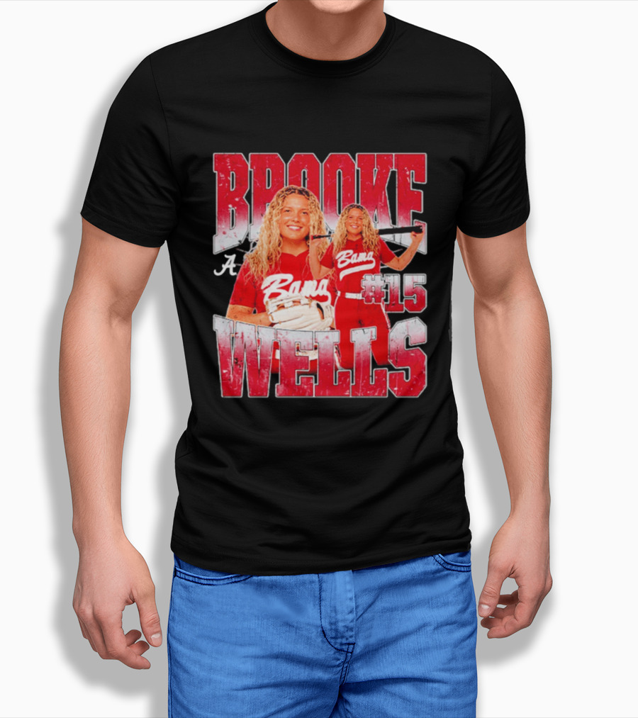 Brooke Wells Bama Softball #15 Player Collage Alabama T-Shirt