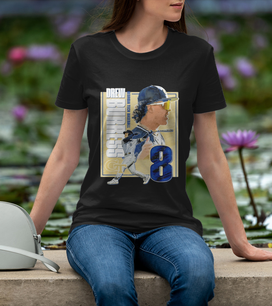 Drew Burress Georgia Tech Baseball Athlete Number 8 T-Shirt