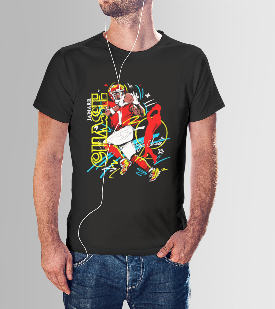 Ja'Marr Chase Cincinnati Bengals Number 1 Scribble Paint T-Shirt