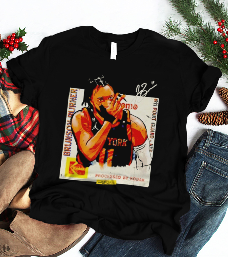 New York Knicks Jalen Brunson Burner #11 Point Guard Processed By Kodak T-Shirt