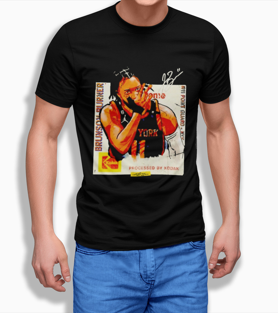 New York Knicks Jalen Brunson Burner #11 Point Guard Processed By Kodak T-Shirt