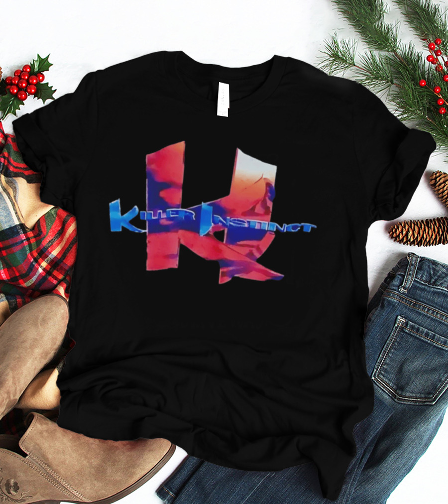 Killer Instinct Title With Red And Blue Abstract T-Shirt