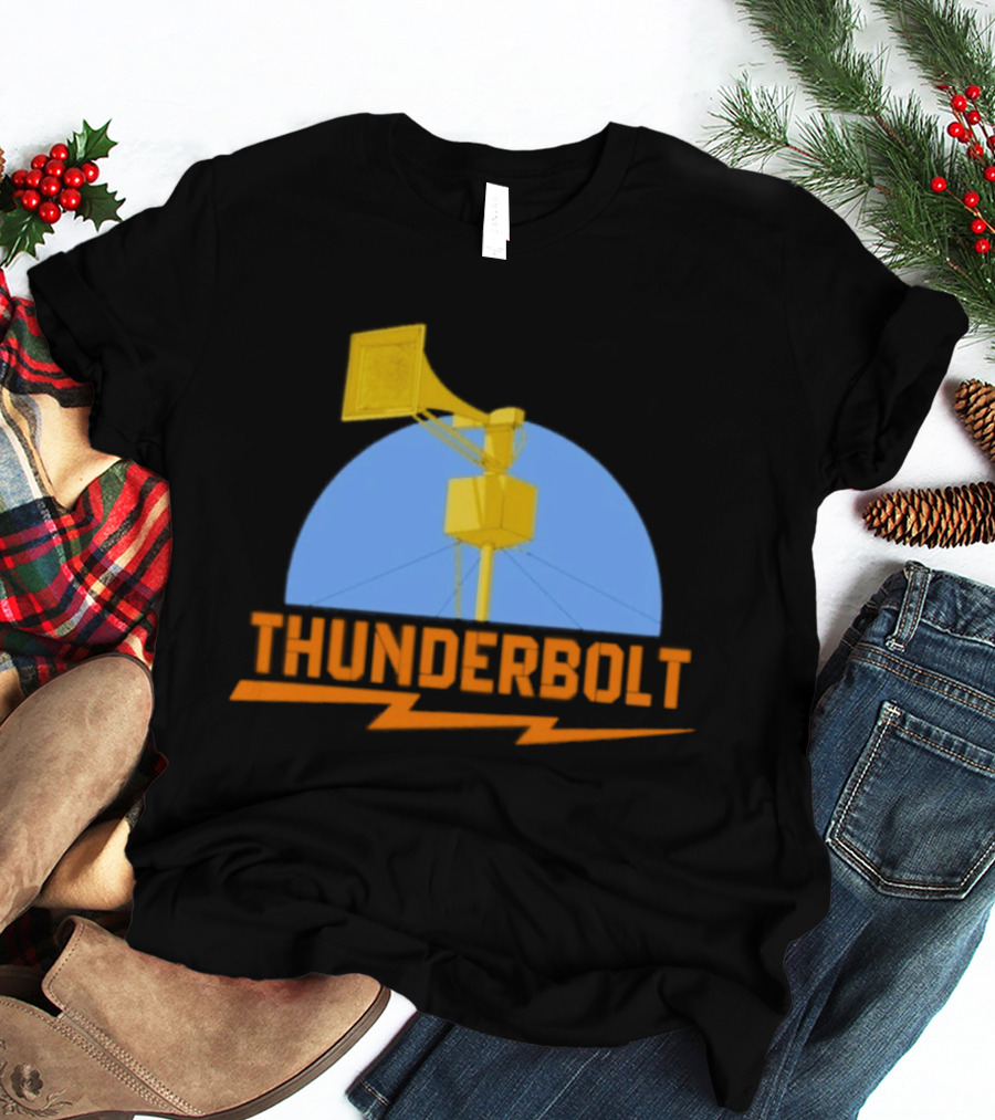 Thunderbolt Civil Defense Siren Lightning Bolt Black T-Shirt
