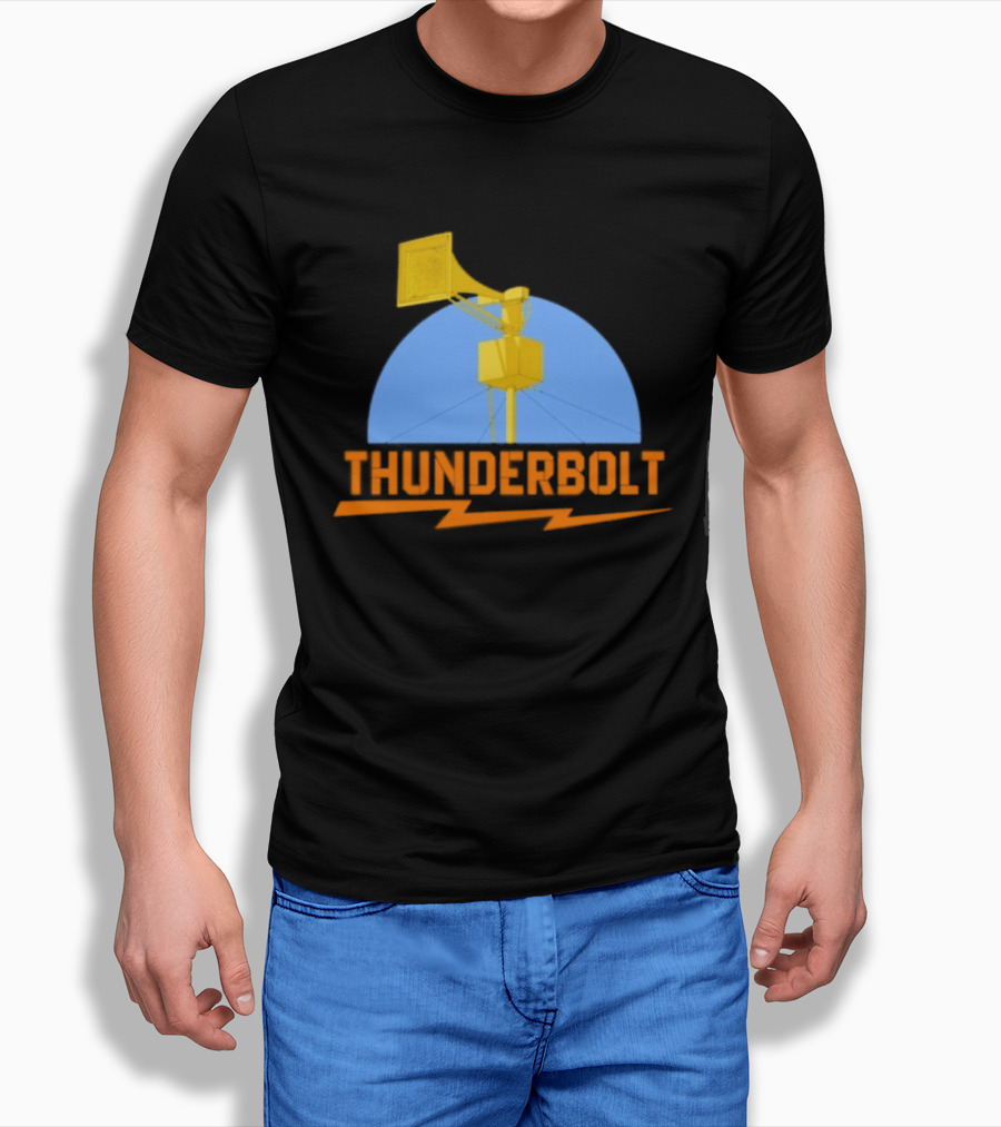 Thunderbolt Civil Defense Siren Lightning Bolt Black T-Shirt