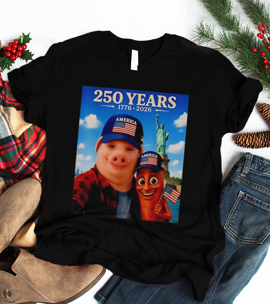 250 Years 1776 2026 America Tung Tung Tung Sahur Statue Of Liberty T-Shirt