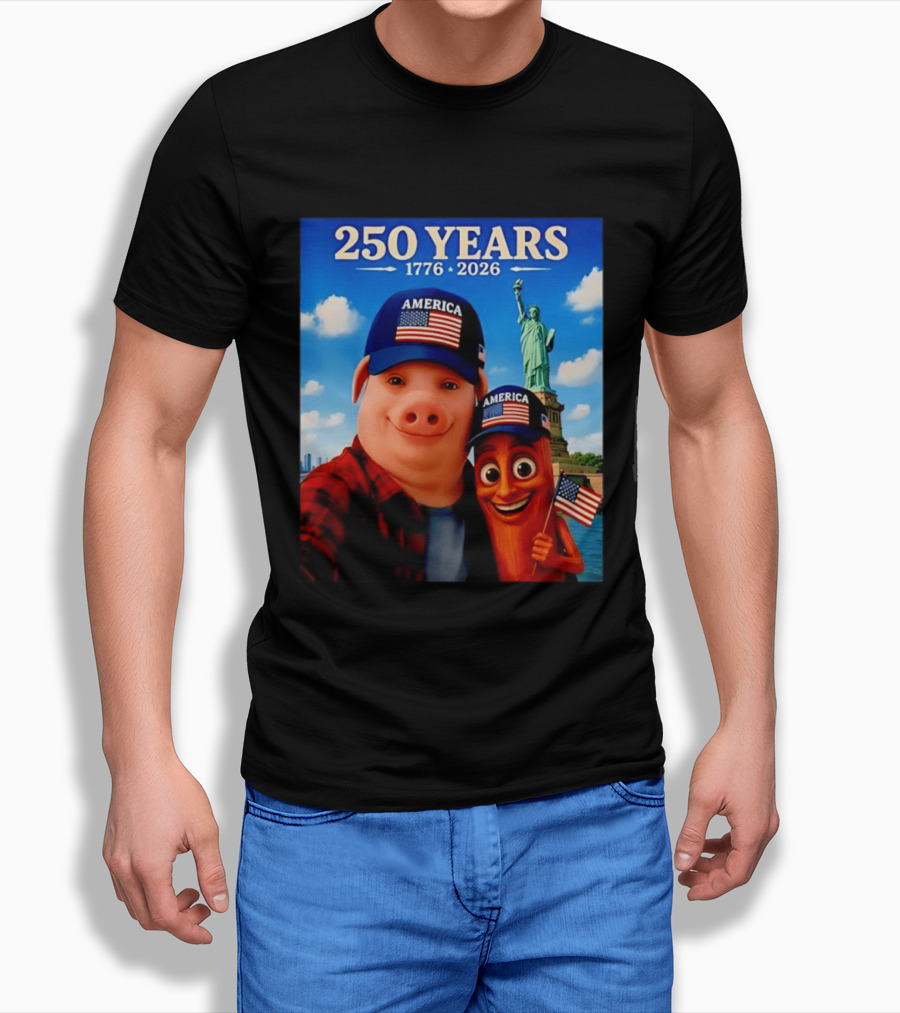 250 Years 1776 2026 America Tung Tung Tung Sahur Statue Of Liberty T-Shirt