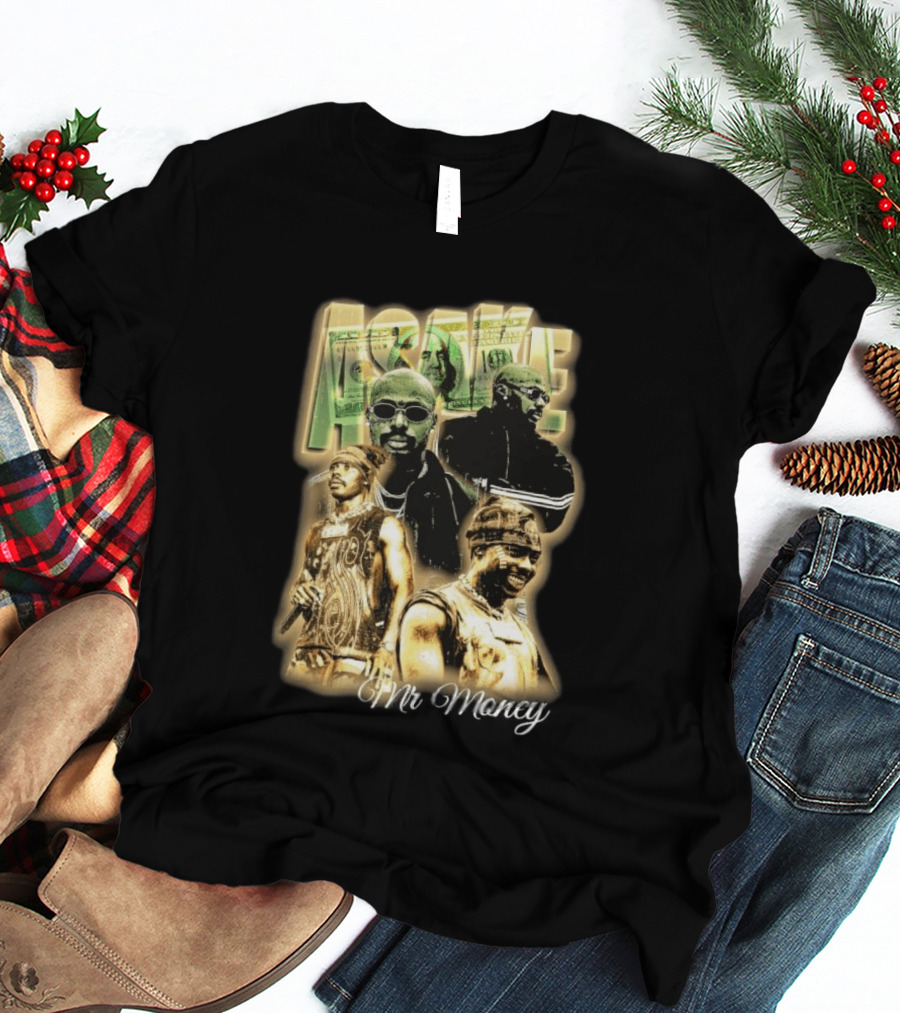 Asake Mr Money Music Artist Collage With Stylish Sunglasses And Fashionable Outfits T-Shirt