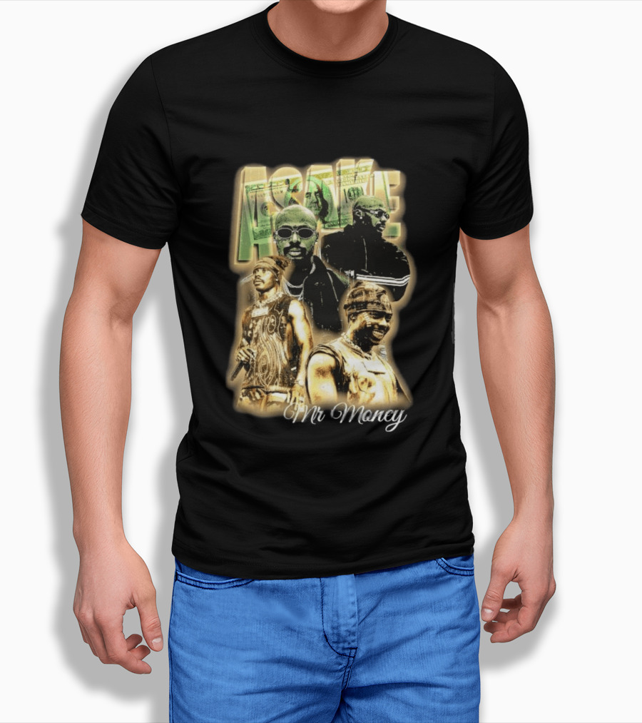 Asake Mr Money Music Artist Collage With Stylish Sunglasses And Fashionable Outfits T-Shirt
