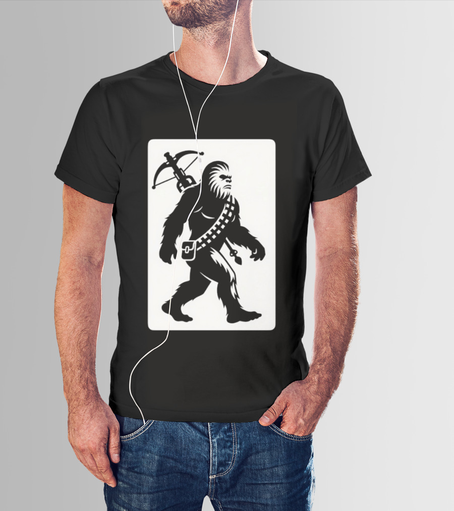 Chewbacca Bigfoot Star Wars Wookiee Hunter Sci Fi Creature Crossbow Trekker T-Shirt