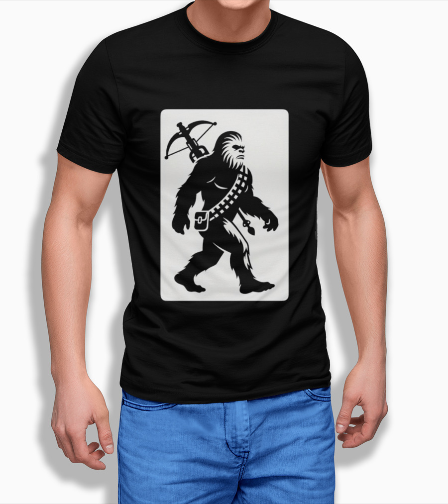 Chewbacca Bigfoot Star Wars Wookiee Hunter Sci Fi Creature Crossbow Trekker T-Shirt