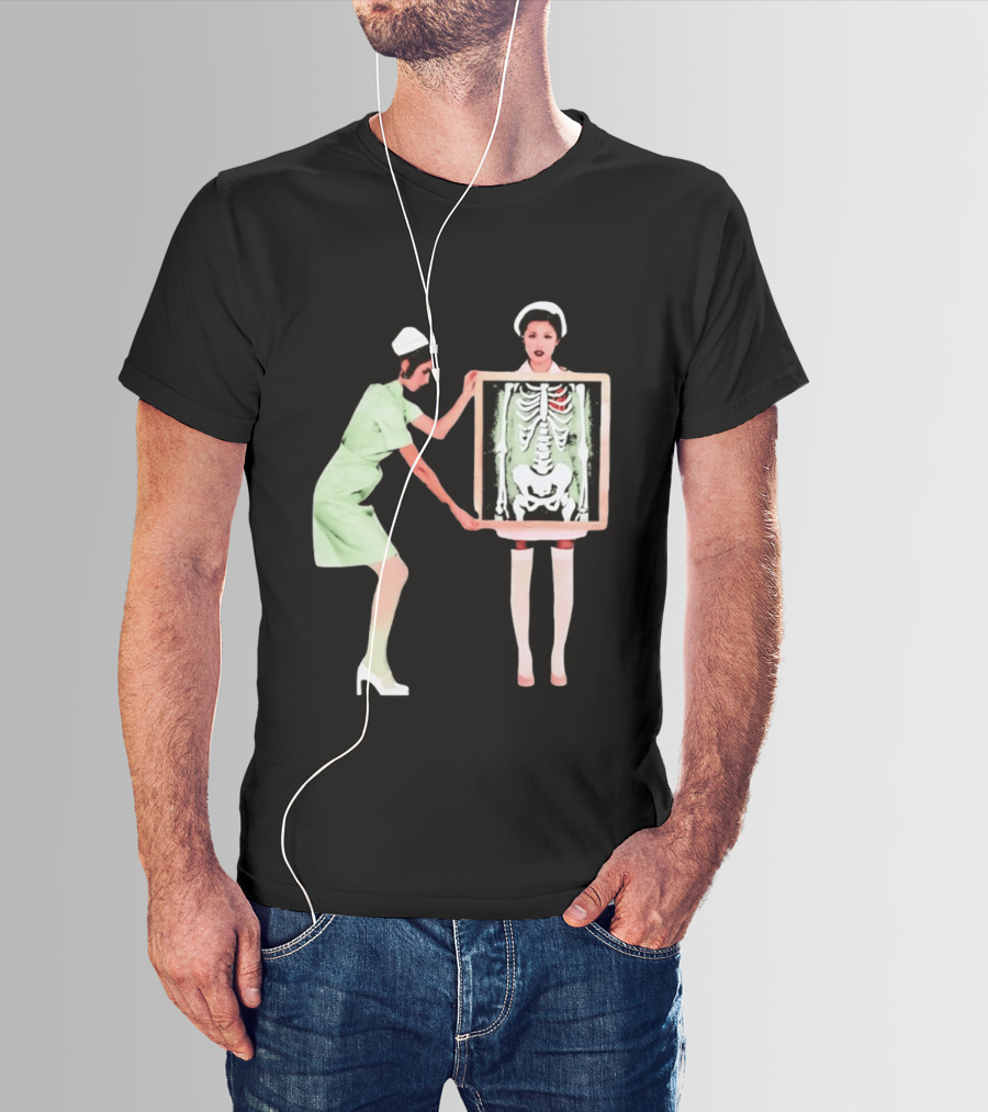 Nurse With X Ray Skeleton And Red Heart T-Shirt