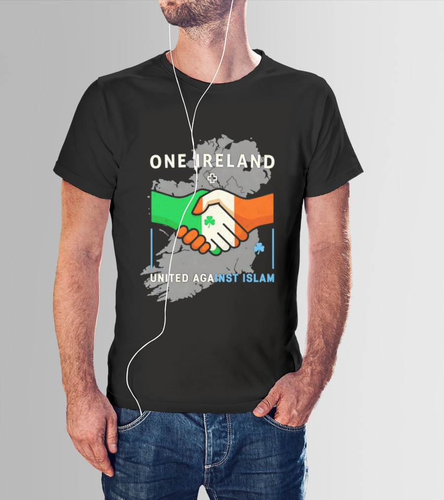 Ireland One Ireland Handshake Map United Against Islam T-Shirt