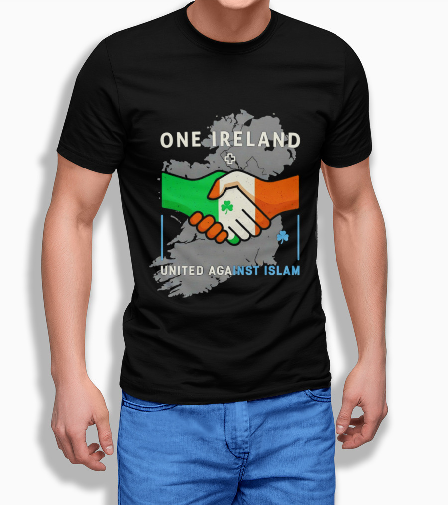 Ireland One Ireland Handshake Map United Against Islam T-Shirt