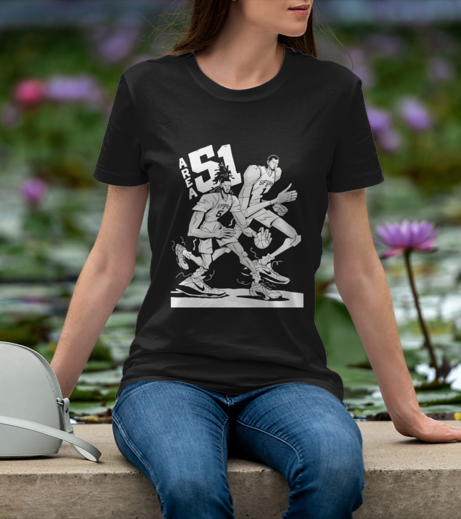 Spurs Area 51 Basketball Duo Aliens T-Shirt